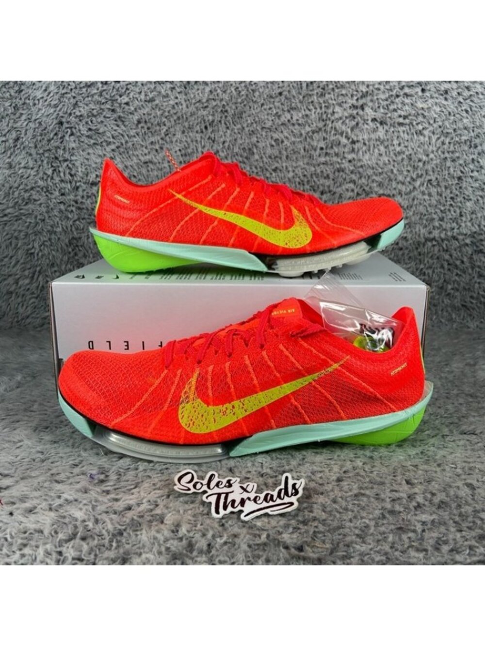 Nike Air Zoom Victory 2 Track Spikes Size 12 Men Bright Crimson Lime FD8411-600